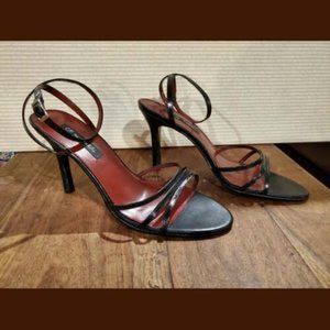 CF by Falchi Black Strappy Leather Sandals Size 10B